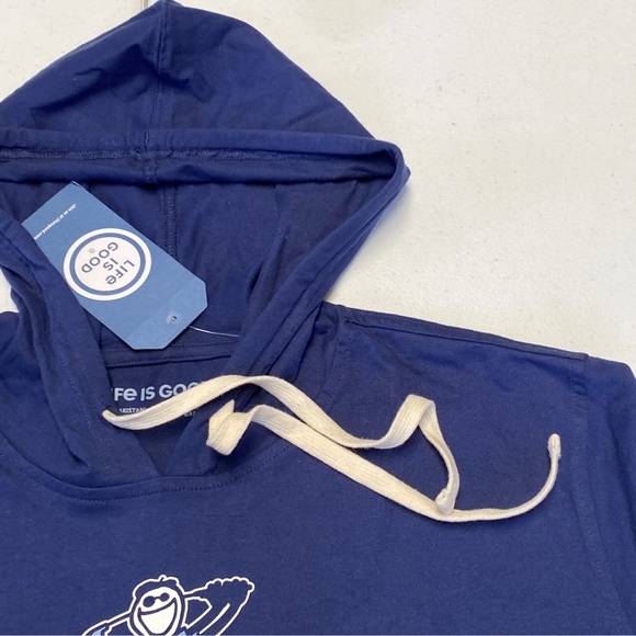 Life is Good Golf Crusher Long Sleeve Hooded Tee Shirt Golfer.  Size Medium Navy - Picture 11 of 11